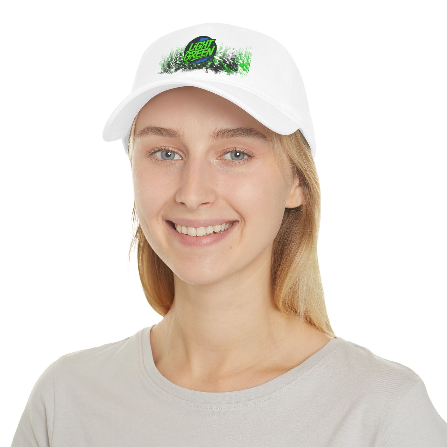 Light Green Graphic Low Profile Baseball Cap - Casual Style for Everyday Wear