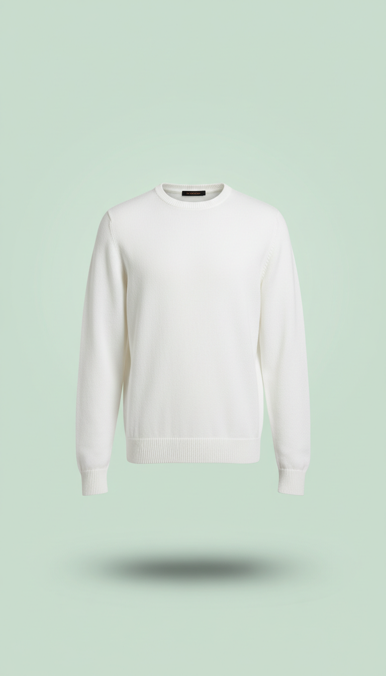 Knit Crewneck With Contrast Cuffs