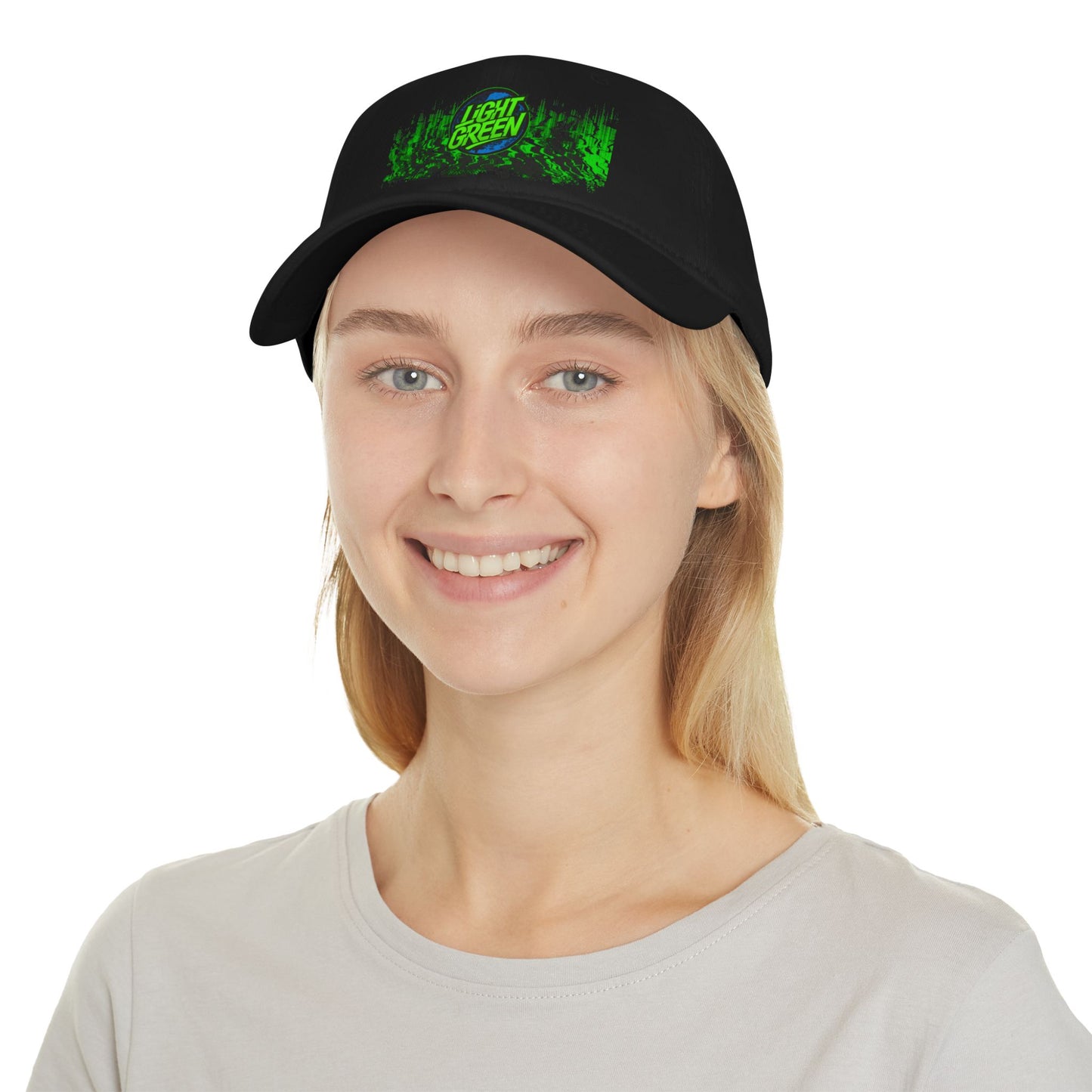 Light Green Graphic Low Profile Baseball Cap - Casual Style for Everyday Wear