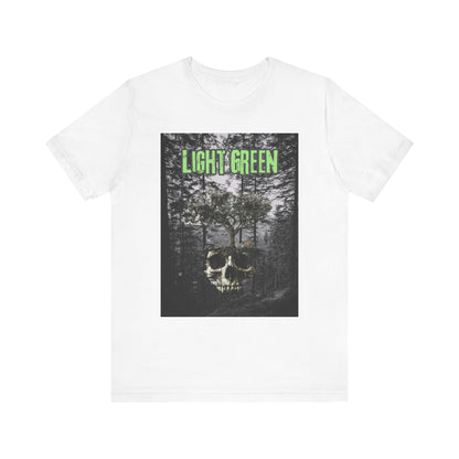 Light Green Skull Forest Unisex Tee - Edgy Graphic T-Shirt for Nature Lovers